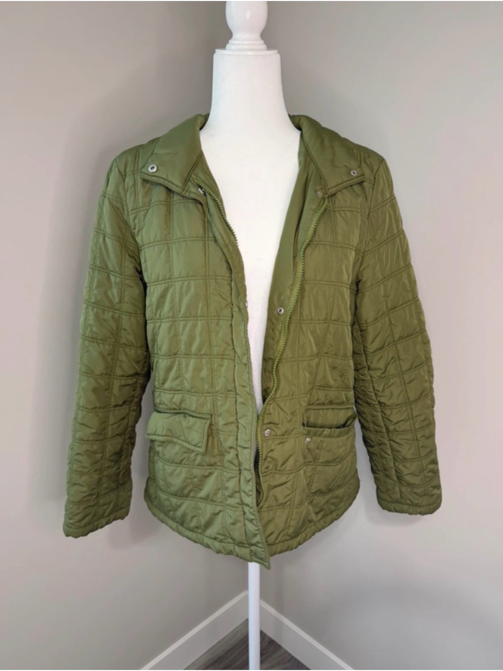 Bass Olive Green Quilted Puffer Jacket